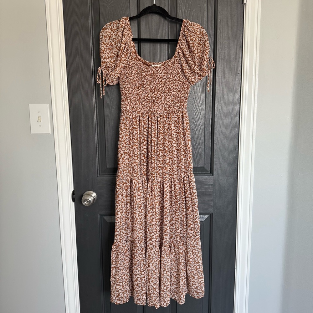 Blu Pepper Rust Floral Maxi Dress